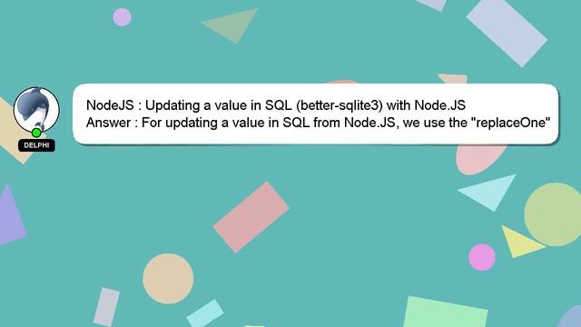 NodeJS : Updating a value in SQL (better-sqlite3) with Node.JS смотреть онлайн