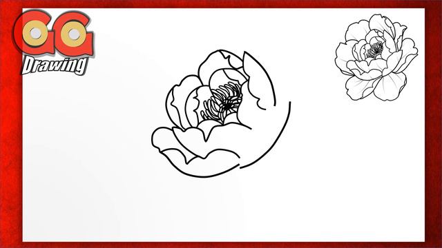 🌹 How To Draw A PEONY | Easy | Step by Step - Drawing lesson PEONY✍ смотреть онлайн