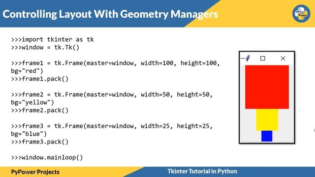.pack() Geometry Manager in Tkinter | Tkinter Python Tutorial | PyPower смотреть онлайн