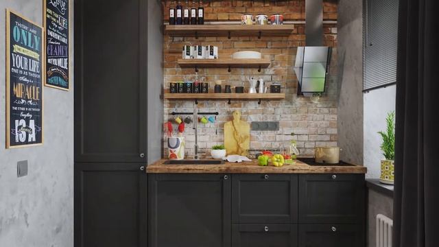 Дизайн студии в стиле Лофт смотреть онлайн