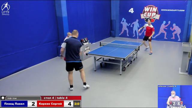 15:00 Плющ Павел 3-1 Киреев Сергей стол 4  ЮГ-3 16.02.22