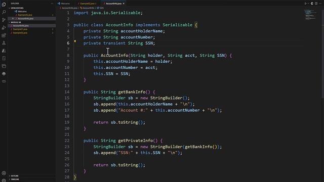 Java Practice Examples - Module 8-2 Protecting Sensitive Serialized Data смотреть онлайн