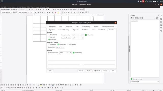 Changing the paragraph position in LibreOffice Writer смотреть онлайн