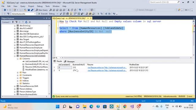 How to Check for Null and Not Null and Empty values column in SQL server || Madhu Tutorial смотреть онлайн