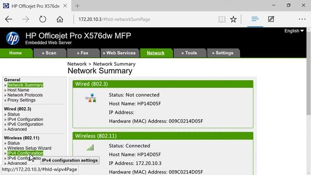 Создание подключения вручную для вашего подключенного к сети принтера HP смотреть онлайн