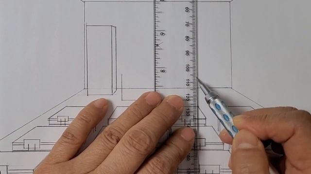 How to draw a room in one point perspective, a classroom смотреть онлайн