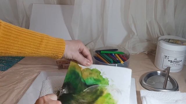 Рисование утюгом. Часть 1. Картина в технике энкаустика и микс медиа.. смотреть онлайн