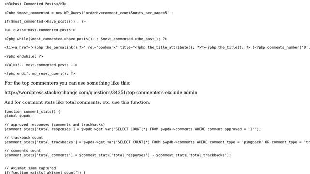 Wordpress: See some statistics about the comments (2 Solutions!!) смотреть онлайн