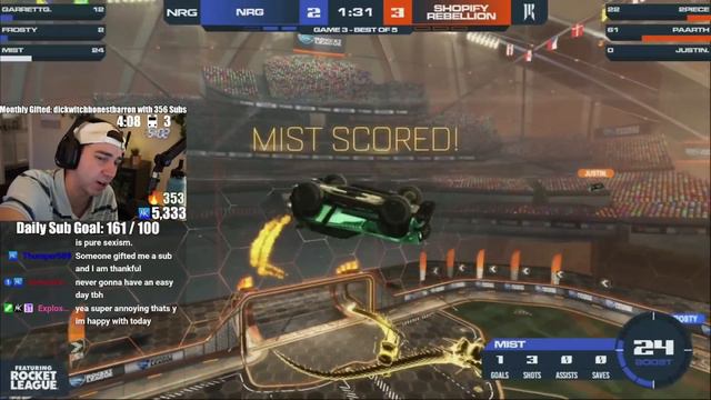 NRG vs SHOPIFY REBELLION (GarrettG vs Jstn) | $7,000 Rocket League Tournament смотреть онлайн