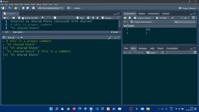 How To Insert Single & MultiLine Comments in R || R Programming Tutorial for Beginners in Hindi 3 смотреть онлайн