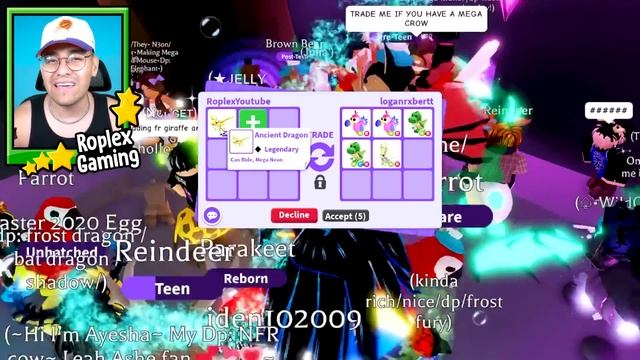 I traded THE WORLDS FIRST MEGA ANCIENT DRAGON (Adopt me) смотреть онлайн