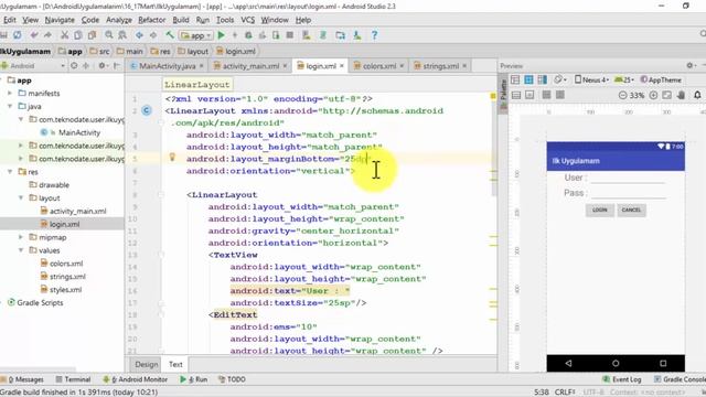 LinearLayout Yerleşimi смотреть онлайн