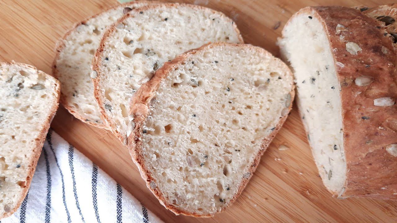 Очень простой, быстрый, полезный ДОМАШНИЙ ХЛЕБ. Без ДРОЖЖЕЙ. смотреть онлайн