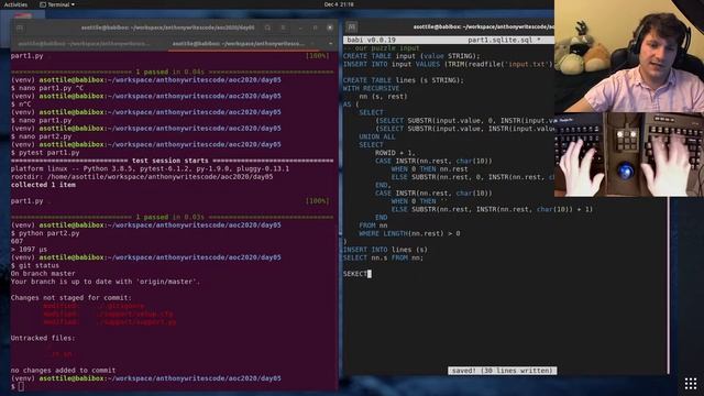 replay - advent of code day 5 (python + sqlite) 2020-12-05 смотреть онлайн