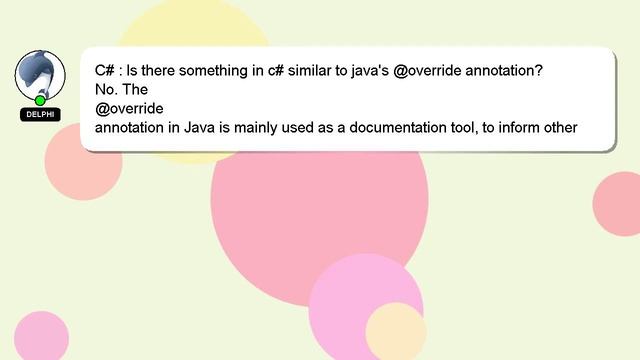 C# : Is there something in c# similar to java's @override annotation? смотреть онлайн