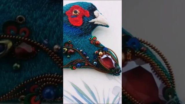 pheasant brooch #handmade #embroidery #pheasant #artwork #supportsmallartist #birdlovers #jewelry смотреть онлайн