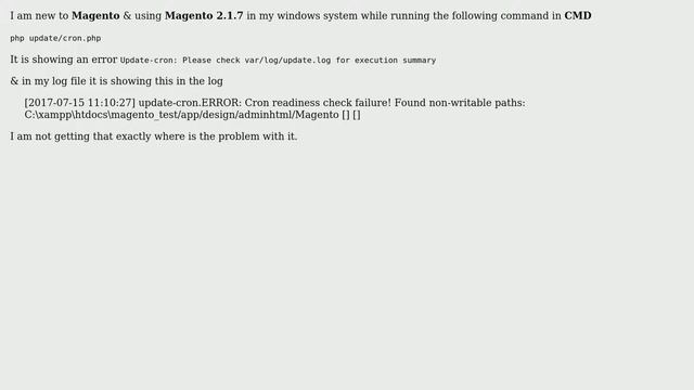 Magento: Magento cron.php update error смотреть онлайн