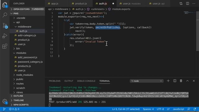 JWT Token Verification | Route Protection | Build Node.js REST API in Hindi | Part-12 смотреть онлайн
