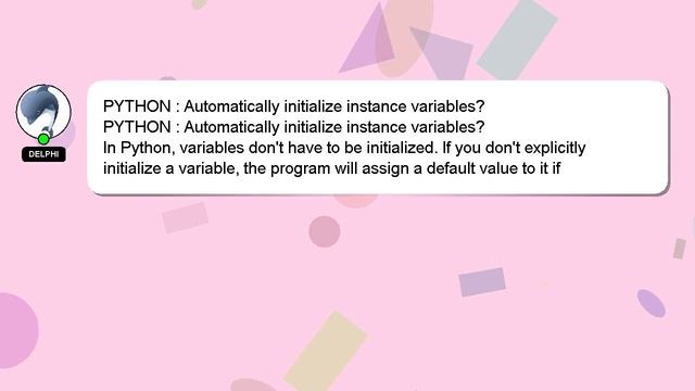 PYTHON : Automatically initialize instance variables? смотреть онлайн