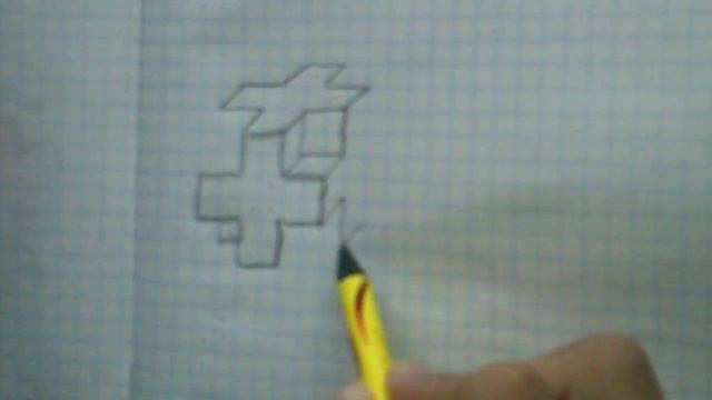 как рисовать объёмный крест 3D по клеточкам смотреть онлайн