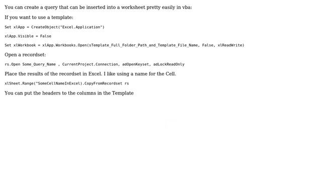 Apply or include Excel sheet template in Access MDB (2 Solutions!!) смотреть онлайн