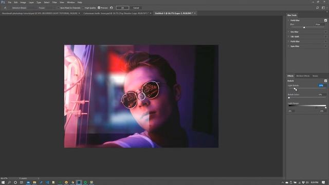 Photoshop Blurred Light Effects Tutorial! смотреть онлайн