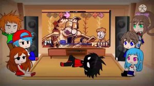 Fnf react to the Gorefield mod! (Gacha club)