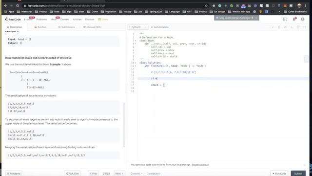 [Leetcode 430] Flatten a multilevel doubly linked list (English) | Linked List / DFS | Ladboy Codin смотреть онлайн
