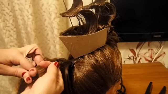 Вечерняя прическа Корабль для конкурса, фотосессии у воды, на Хеллоуин. Kapralova Olga смотреть онлайн