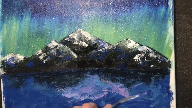 acryl painting step by step; northern lights and bears/как рисовать акриловыми красками; смотреть онлайн