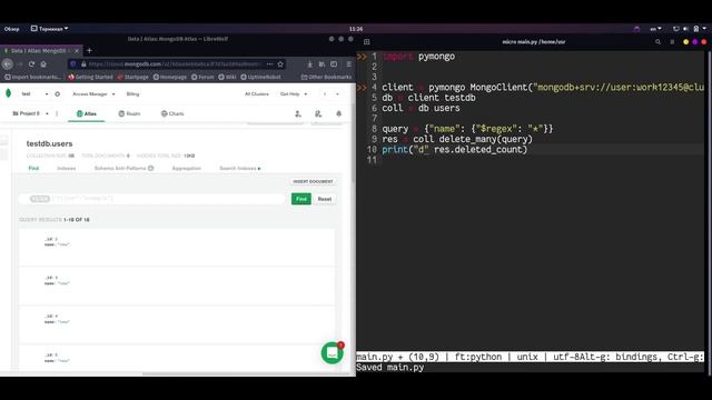MongoDB Python | #8 Удаление документов из коллекции | PyMongo смотреть онлайн