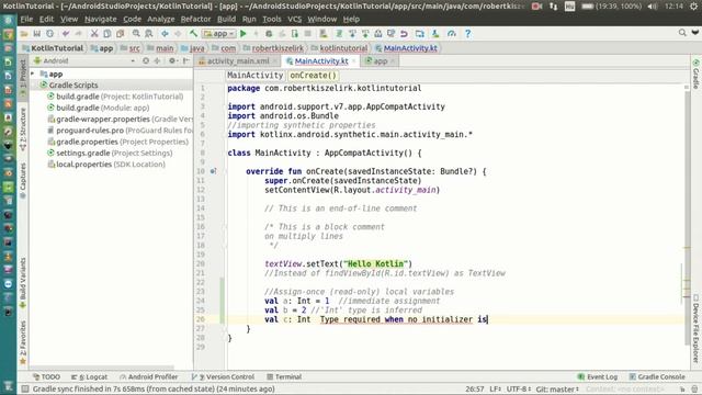 Android Kotlin Tutorial #004 - Basic Syntax - Local variables смотреть онлайн