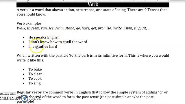 CE 1 - Verbs in Simple Present Tense and Simple Past Tense смотреть онлайн