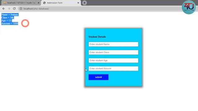 Part- #03 Insert data in to database using Submit form in PHP MySQL Tutorial in Hindi смотреть онлайн