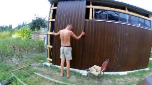 Строим сарай 3. Обшивка металопрофилем.