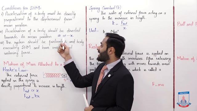 Class 10 - Physics - Chapter 10 - Lecture 1 - 10.1 Simple Harmonic Motion (SHM) - Allied Schools смотреть онлайн