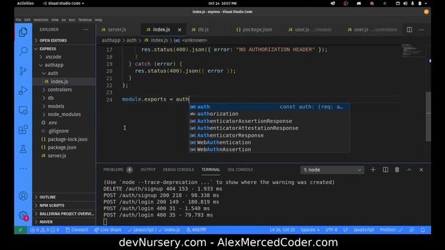 AM Coder - JWT Auth in Express from Scratch #3 - Auth Middleware and Testing смотреть онлайн