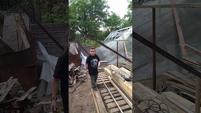 первая часть. строю навес для пиломатериалов.