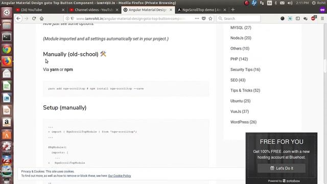 Angular Material Design goto Top Button Component смотреть онлайн