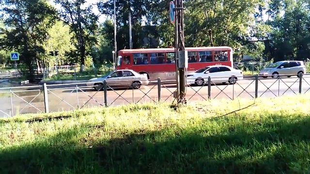 ЛИАЗ-677 на улице Краснокаменска рейсовый 17.07.2018 смотреть онлайн