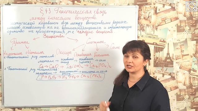 Габриелян О. С. 8 класс §43 "Генетическая связь между классами веществ". смотреть онлайн