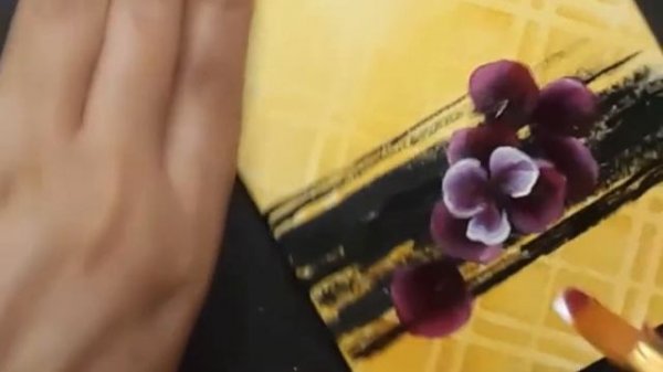 Decorative  painting /Periwinkles /Easy Acrylic flower  painting#flowerpainting