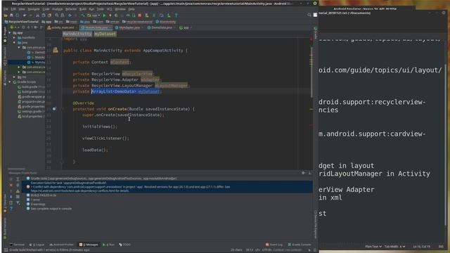 Create an Android List with RecyclerView by Java смотреть онлайн