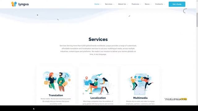 Lyngva - Translation Agency WordPress tutoring education Website Builder смотреть онлайн