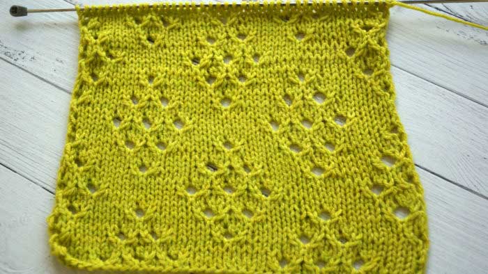 Ажурные простые ромбы спицами, мастер класс.mp4 смотреть онлайн