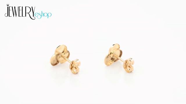 Jewellery - 585 gold earrings - lustrous clear brilliant in big shiny flower смотреть онлайн