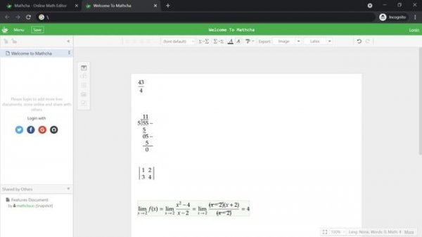 Math Editor ( Mathcha )