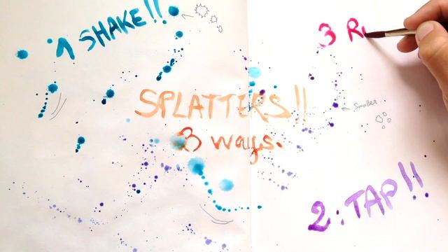 Fun WATERCOLOR TECHNIQUE : The Splatters!! 3 ways to do it. смотреть онлайн
