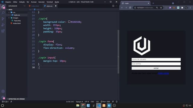 Criando uma Página de Login em Estilo Dark - HTML & CSS - Jefferson Vasconcellos смотреть онлайн