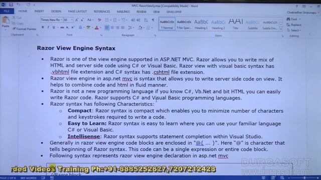 .Net Mvc utorial ||MVC Partial Views & Razor View Engine Syntax by chakri смотреть онлайн